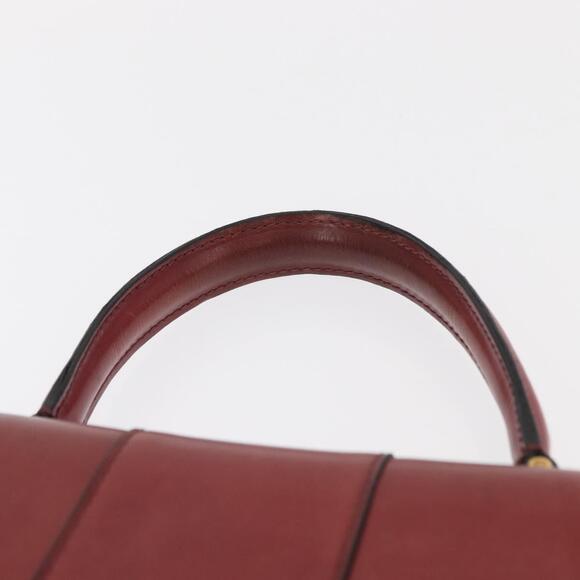 CELINE Hand Bag Leather Red Gold Auth 161005 - Picture 8 of 16